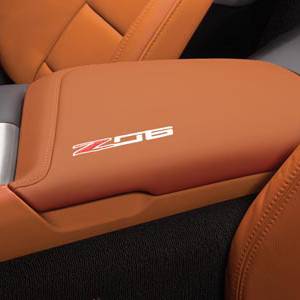 GM Accessories - GM Accessories 84539774 - Floor Console Lid in Kalahari Leather with Z06 Logo [C7 Corvette]