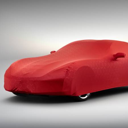 GM Accessories - GM Accessories 23142888 - Premium Indoor Car Cover in Red with Crossed Flags Logo [C7 Corvette]