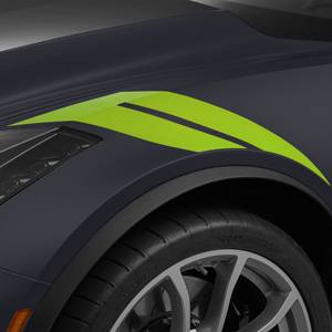 GM Accessories - GM Accessories 23507125 - Fender Hash Mark Decal Package in Volt Green [C7 Corvette]