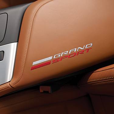 GM Accessories - GM Accessories 84179905 - Floor Console Lid in Kalahari Leather with Grand Sport Logo [C7 Corvette]