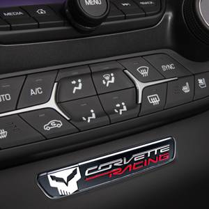 GM Accessories - GM Accessories 23138328 - Instrument Panel Emblem in Black with Jake Logo and Corvette Racing Script [C7 Corvette]