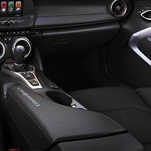 GM Accessories - GM Accessories 84092719 - Floor Console Lid in Black with Camaro Logo [2016-2020 Camaro]