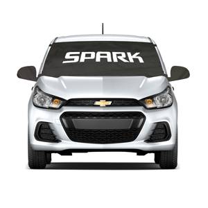 GM Accessories - GM Accessories 42484961 - Front Sunshade Package in Black with White Spark Script [2022+ Spark]
