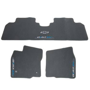 GM Accessories - GM Accessories 42498172 - Front  and  Rear  Carpeted  Floor  Mats  in  Dark  Galvanized  with Bowtie Logo and Bolt EV Script [Bolt EV]