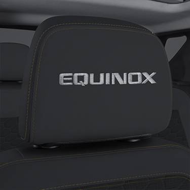 GM Accessories - GM Accessories 84594438 - Cloth Headrest in Jet Black with Embroidered Equinox Script [2021+ Equinox]