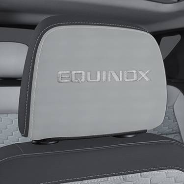 GM Accessories - GM Accessories 84466958 - Cloth Headrest in Medium Ash Gray with Embroidered Equinox Script [2019-21 Equinox]