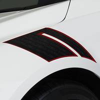 GM Accessories - GM Accessories 23401148 - Fender Hash Decal in Mosaic Black Metallic with Red Hot Outline [2016+ Malibu]