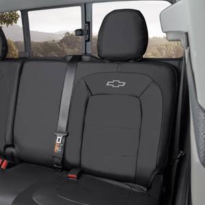 GM Accessories - GM Accessories 23438867 - Rear Seat Cover Set in Jet Black with Bowtie Logo (without Armrest) [2015-2020 Colorado]