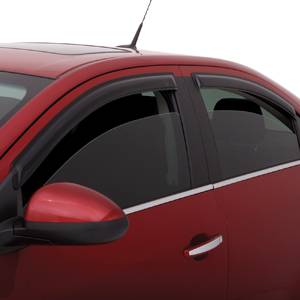 GM Accessories - GM Accessories 42557970 - Chevrolet Sonic Front and Rear Tape-On Window Weather Deflectors in Smoke Black (2012-2020)