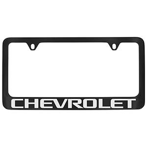 GM Accessories - GM Accessories 19368103 - License Plate Frame in Black with Chrome Chevrolet Script
