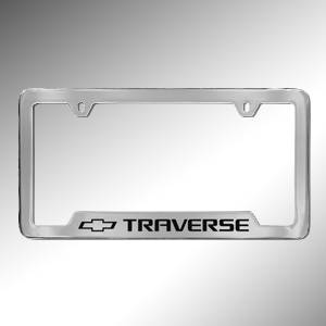 GM Accessories - GM Accessories 19330383 - License Plate Frame in Chrome with Bowtie Logo and Traverse