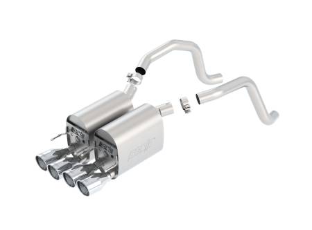 Borla Exhaust - Borla Exhaust 11814 - Touring Axle-Back Exhaust System for 2005-2008 Chevrolet Corvette (C6) 6.0L/ 6.2L V8 Automatic/ Manual Transmission Rear Wheel Drive; 2 Door Coupe; Convertible.