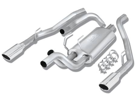 Borla Exhaust - Borla Exhaust 140308 - S-Type Cat-Back Exhaust for 2009-2018 Ram 1500/ 2019 Ram Classic 1500 ONLY 5.7L V8 Auto. Trans. 2 & 4WD 4 Dr. Reg. Cab Std. Bed (6' 4") 120.5" WB/ Ext. Cab Std. Bed (6' 4") 140.5" WB/ Crew Cab Short Bed (5' 7") 140.5" WB "Under Bump