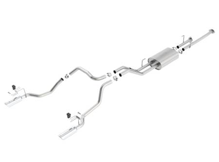 Borla Exhaust - Borla Exhaust 140333 - Touring Cat-Back Exhaust System for 2009-2013 Toyota Tundra 4.6L/ 5.7L V8 Automatic Transmission 2 & 4 Wheel Drive Crew Max Short Bed/ Double Cab Standard Bed/ Regular Cab Long Bed.