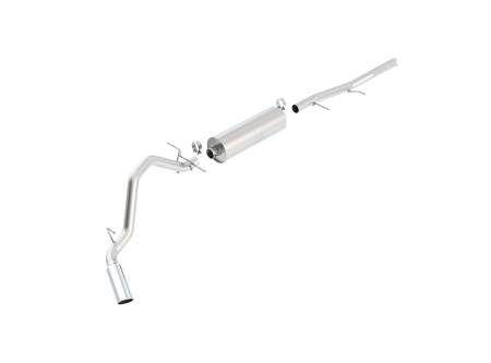 Borla Exhaust - Borla Exhaust 140343 - Touring Cat-Back Exhaust System for 2009-2013 Chevrolet Silverado 1500/ GMC Sierra 1500 4.8L/ 5.3L/ 6.0L V8 Automatic/ Manual Transmissiom; 2WD and 4WD; 4 Door Extended Cab Standard Bed (78.7")/ Crew Cab Short Bed (69.3").