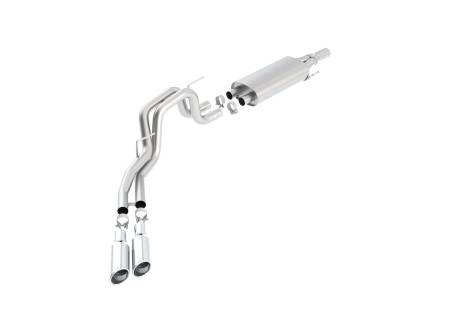 Borla Exhaust - Borla Exhaust 140383 - S-Type Cat-Back Exhaust System for 2010-2014 Ford F-150 SVT Raptor/ 2011-2012 Harley Davidson Edition 6.2L V8 2 & 4 Wheel Drive Automatic/ Manual Transmission Extended Cab/ Crew Cab Short Bed (67.0").