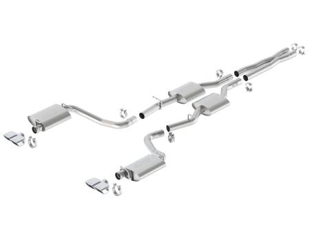 Borla Exhaust - Borla Exhaust 140626 - Touring Cat-Back Exhaust System for 2015-2019 Dodge Challenger R/T 5.7L V8 Automatic/ Manual Transmission Rear Wheel Drive 2 Door WITHOUT MDS (Cyl. Deactivation) Valves.