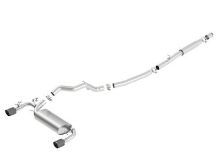 Borla Exhaust - Borla Exhaust 140702CFBA - S-Type Cat-Back Exhaust System for 2016-2018 Ford Focus RS 2.3L 4 Cyl. Turbocharged Manual Transmission All Wheel Drive 4 Door Hatchback With Sound Suppressing Valve Exhaust. BORLA System Contains Valve Simulator.