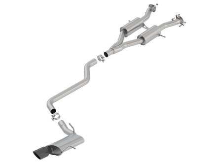 Borla Exhaust - Borla Exhaust 140748BC - GRAND CHEROKEE 2014-2020 3.6L V6 AT AWD 4DR 2.50 S-TYPE S RD RL AC BC R TIP: 4.00" RD X 8.00" BLACK CHROME