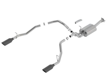 Borla Exhaust - Borla Exhaust 140752BC - S-Type Cat-Back Exhaust System for 2019 Ram 1500 5.7L AT 2 & 4WD Crew Cab Short Bed (5' 7") 144.6" WB/ Quad Cab Std. Bed (6' 4") 140.5" WB/ Crew Cab Std. Bed (6' 4") 154" WB "Through Bumper". Includes the Rebel. Does Not Fit Ram C