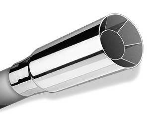 Borla Exhaust - Borla Exhaust 20102 - Universal Exhaust Tip T-304 Stainless Steel 2" Inlet - 2.5" Single Round Square-Cut Intercooled Outlet - 6" Long Tip. Set Screw Mounting Method. Set Screw Included.