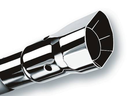 Borla Exhaust - Borla Exhaust 20115 - Universal Exhaust Tip T-304 Stainless Steel 2.25" Inlet - 2.35" x 2.75" Single Square Angle-Cut Intercooled Outlet - 6" Long Tip. Set Screw Mounting Method. Set Screw Included.