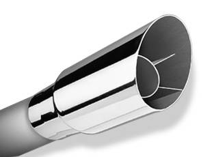 Borla Exhaust - Borla Exhaust 20122 - Universal Exhaust Tip T-304 Stainless Steel 3" Inlet - 3.5" Single Round Angle-Cut Intercooled Outlet - 9" Long Tip. Set Screw Mounting Method. Set Screw Inlcuded.