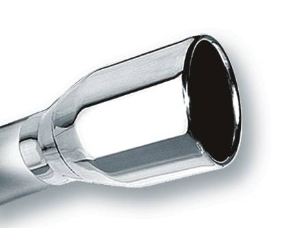 Borla Exhaust - Borla Exhaust 20235 - Universal Exhaust Tip T-304 Stainless Steel 2.5" Inlet - 4" Single Round Rolled-Edge Square-Cut Outlet - 8" Long Tip. Weld On Mounting Method.