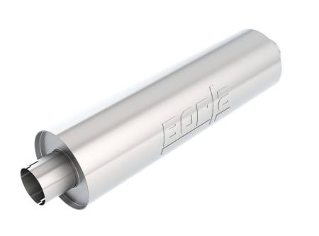 Borla Exhaust - Borla Exhaust 400500 - Specialty Muffler Heavy Duty (Truck) - 3" Center-Center 24"x6.75" Round (Notched). Universal part. Reversible design for installation flexibility. Notched necks for clamp-on installation.