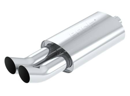 Borla Exhaust - Borla Exhaust 40059 - Boomer Muffler Spitfire - 2.25" Inlet Pipe - Dual 3" Round DTM Style Tips. Universal part.