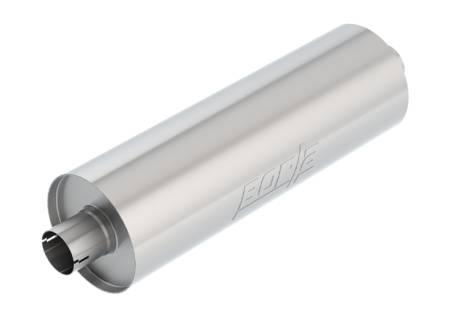 Borla Exhaust - Borla Exhaust 401158 - Specialty Muffler Heavy Duty (Truck) - 2.75" Center-Center 24"x 7.75" Round (Notched). Universal part. Reversible design for installation flexibility. Notched necks for clamp-on installation.