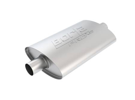 Borla Exhaust - Borla Exhaust 40347 - ProXS Muffler; Center/Center; 2 in. Center Inlet; 2 in. Center Outlet; 14 in. x 4 in. x 9.5 in. Oval Body; 19 in. OAL; UnNotched; T-304 Stainless Steel;.