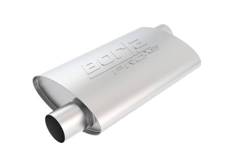 Borla Exhaust - Borla Exhaust 40352 - ProXS Muffler; Offset/Offset; 2.5 in. Offset Inlet; 2.5 in. Offset Outlet; 14 in. x 4 in. x 9.5 in. Oval Body; 19 in. OAL; UnNotched; T-304 Stainless Steel;.