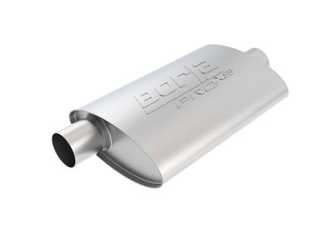 Borla Exhaust - Borla Exhaust 40358 - ProXS Muffler; Center/Offset; 2.5 in. Center Inlet; 2.5 in. Offset Outlet; 14 in. x 4 in. x 9.5 in. Oval Body; 19 in. OAL; UnNotched; T-304 Stainless Steel;.