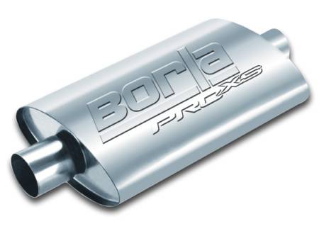 Borla Exhaust - Borla Exhaust 40363 - ProXS Muffler; Center/Center; 2.25 in. Center Inlet; 2.25 in. Center Outlet; 14 in. x 4 in. x 9.5 in. Oval Body; 19 in. OAL; UnNotched; T-304 Stainless Steel;.