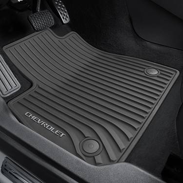 GM Accessories - GM Accessories 84449377 - First And Second-Row Premium All-Weather Floor Mats In Dark Atmosphere With Chevrolet Script [2017+ Malibu]