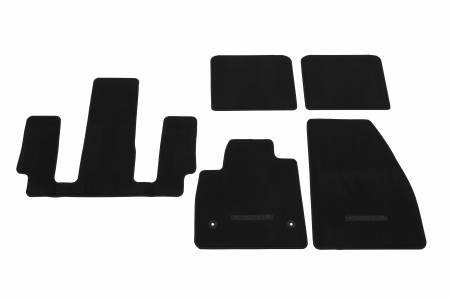 GM Accessories - GM Accessories 84578187 - First And Second-Row Carpeted Floor Mats In Jet Black With Denali Script For Models With Second-Row Captain's Chairs [2017-2020 Acadia]