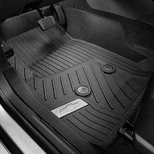 GM Accessories - GM Accessories 84708367 - First-Row Premium All-Weather Floor Liners In Jet Black With Chrome Bowtie Logo [2018-2022 Colorado]