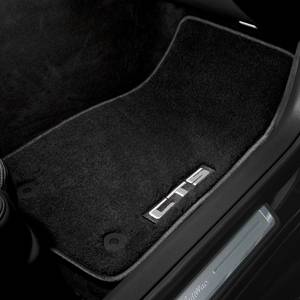 GM Accessories - GM Accessories 22860826 - First And Second-Row Premium Carpeted Floor Mats In Jet Black With CTS Script