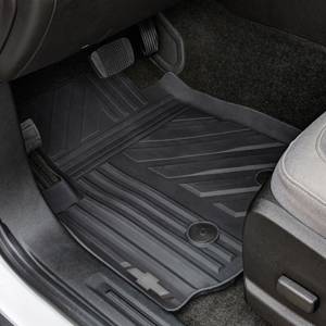 GM Accessories - GM Accessories 23229842 - Front All-Weather Mats In Jet Black With Gray Bowtie Logo [2018-22 Colorado]