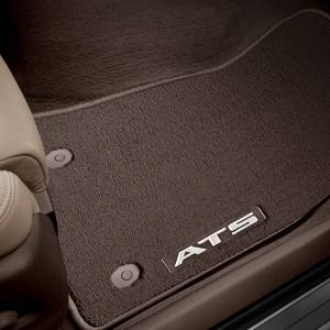 GM Accessories - GM Accessories 23255877 - First And Second-Row Premium Carpeted Floor Mats In Cashmere With ATS Script