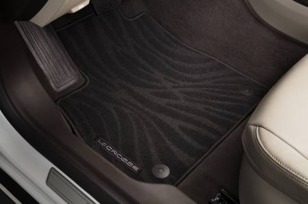 GM Accessories - GM Accessories 26678265 - First And Second-Row Premium Carpeted Floor Mats In Ebony With Lacrosse Script