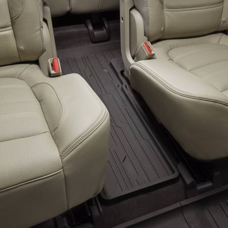 GM Accessories - GM Accessories 84042975 - Third-Row One-Piece Premium All-Weather Floor Mat In Cocoa For Models With Second-Row Captain's Chairs