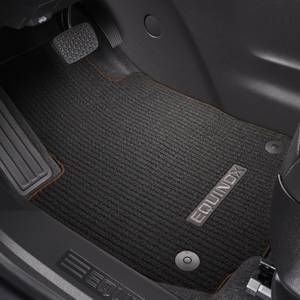GM Accessories - GM Accessories 84052220 - First-Row Premium Carpeted Floor Mats In Jet Black With Brandy Stitching And Equinox Script