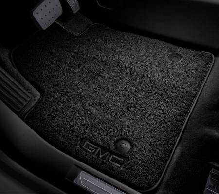 GM Accessories - GM Accessories 84153170 - First-Row Premium Carpeted Floor Mats In Jet Black With GMC Logo [2018-23 Acadia]