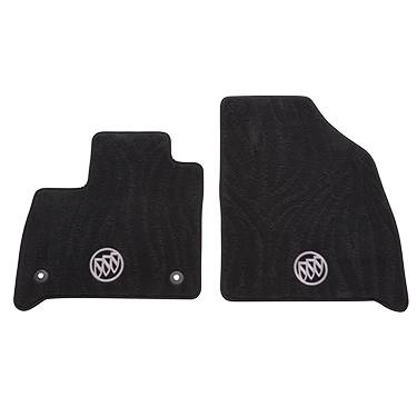 GM Accessories - GM Accessories 84165675 - Front-Row Premium Carpeted Floor Mats In Ebony With Buick Logo [2018+ Enclave]