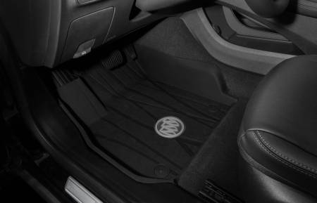 GM Accessories - GM Accessories 84251284 - First-Row Premium All-Weather Floor Liners In Jet Black With Buick Logo