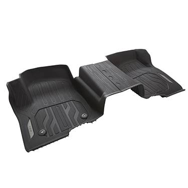 GM Accessories - GM Accessories 84333608 - First-Row Interlocking Premium All-Weather Floor Liner In Jet Black With GMC Logo (For Models Without Center Console)