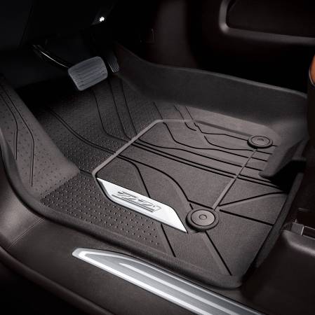 GM Accessories - GM Accessories 84348119 - Front-Row Premium All-Weather Floor Liners In Atmosphere With Z71 Logo [2019+ Silverado]