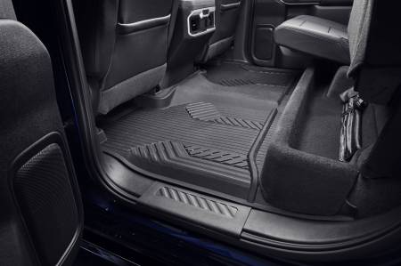 GM Accessories - GM Accessories 84348198 - Crew Cab Second-Row Interlocking Premium All-Weather Floor Liner In Jet Black For AT4 and Z71